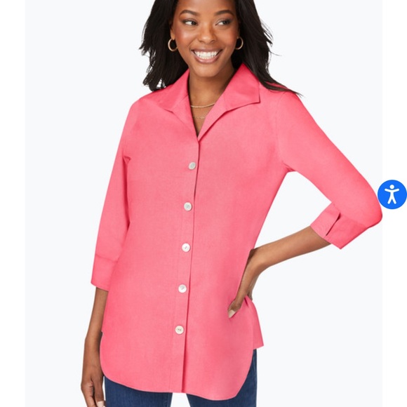 Foxcroft Tops - FoxCroft Pandora Essential Pinpoint Non-Iron Tunic
